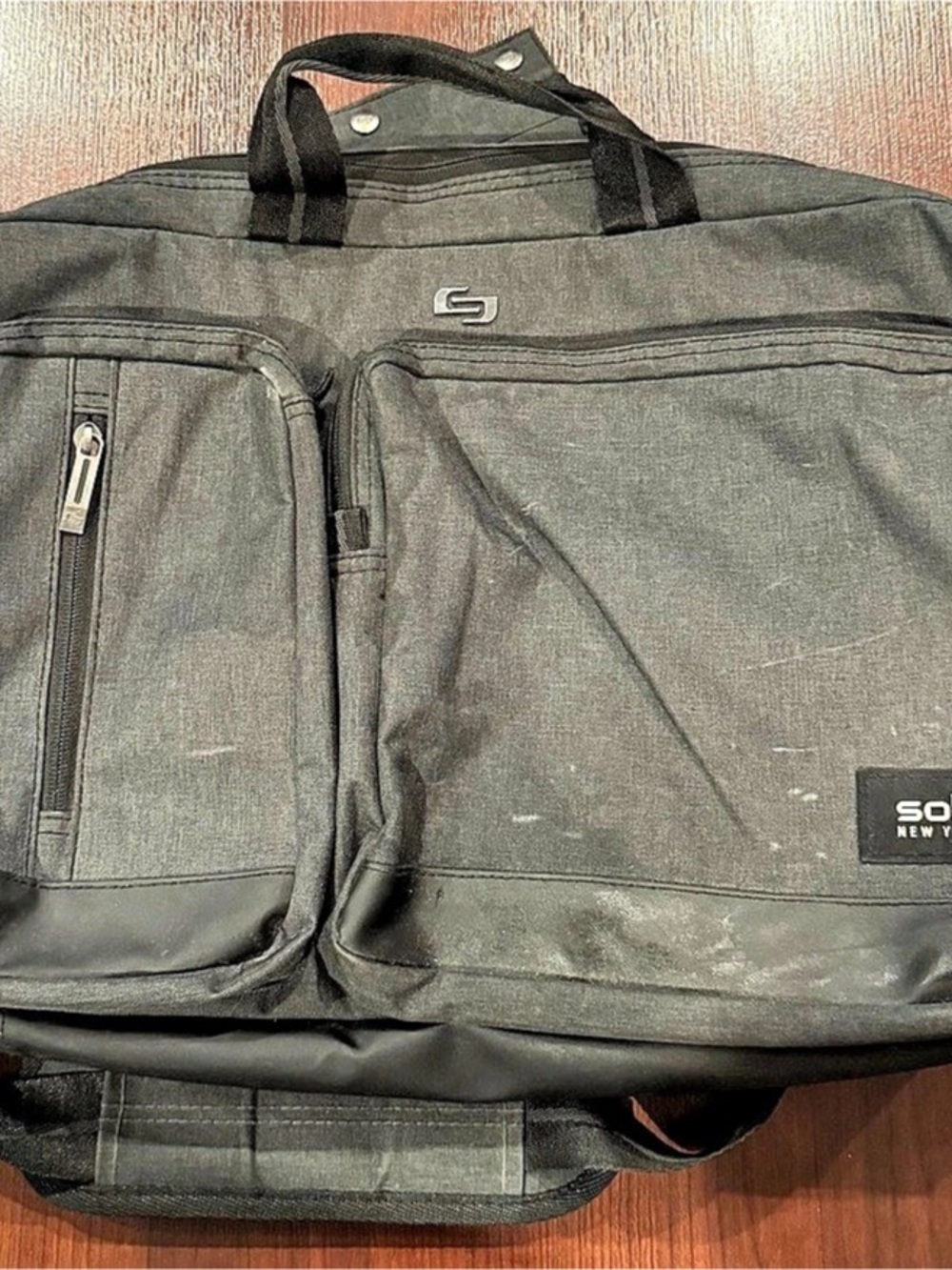 Solo New York Dark Gray Satchel Bag/ Backpack
